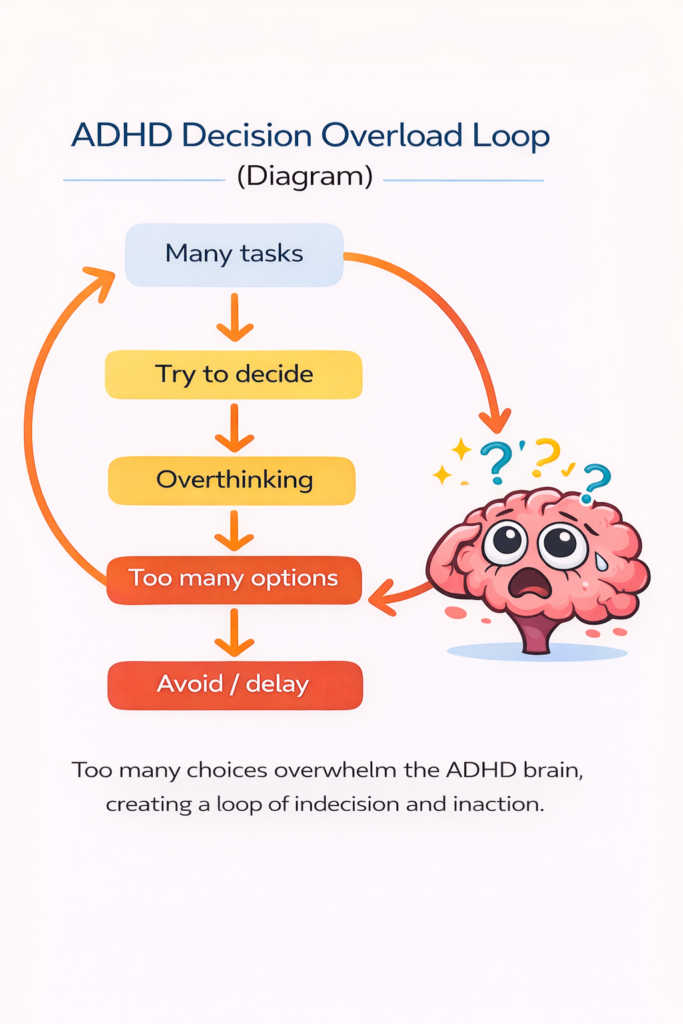 ADHD decision overload causing overthinking and task avoidance