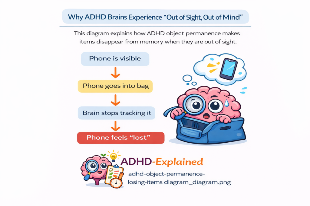 adhd object permanence losing items diagram